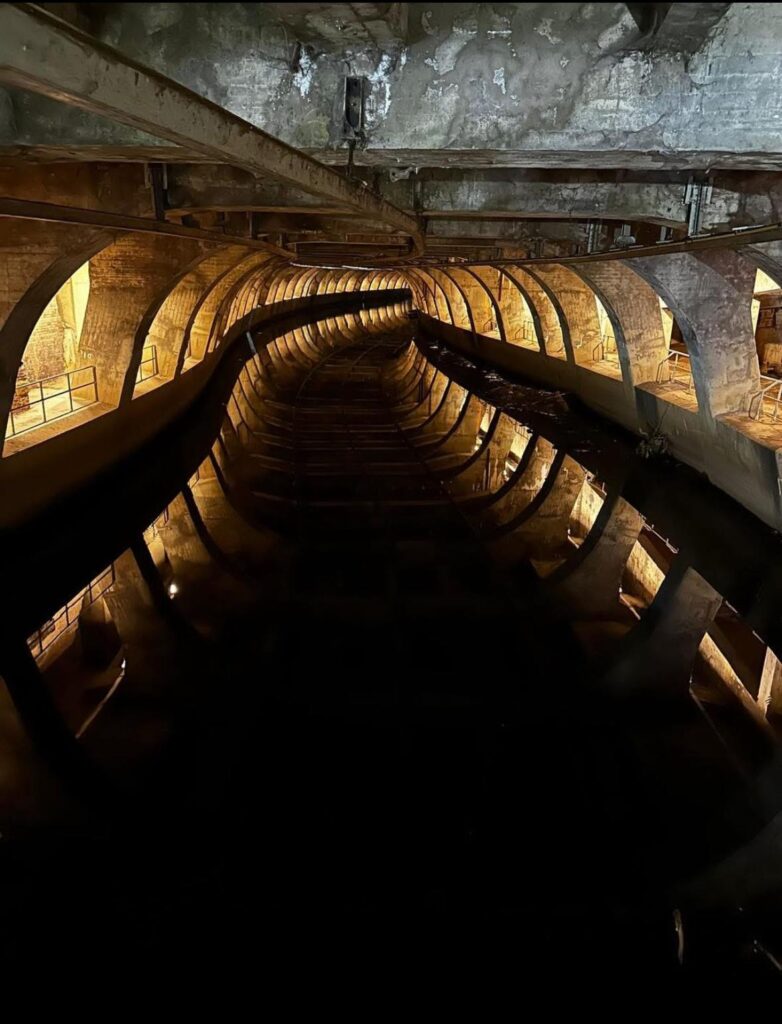 A darkly lit tunnel