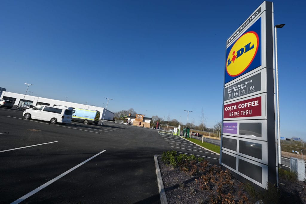 Car park outside a Lidl supermarket