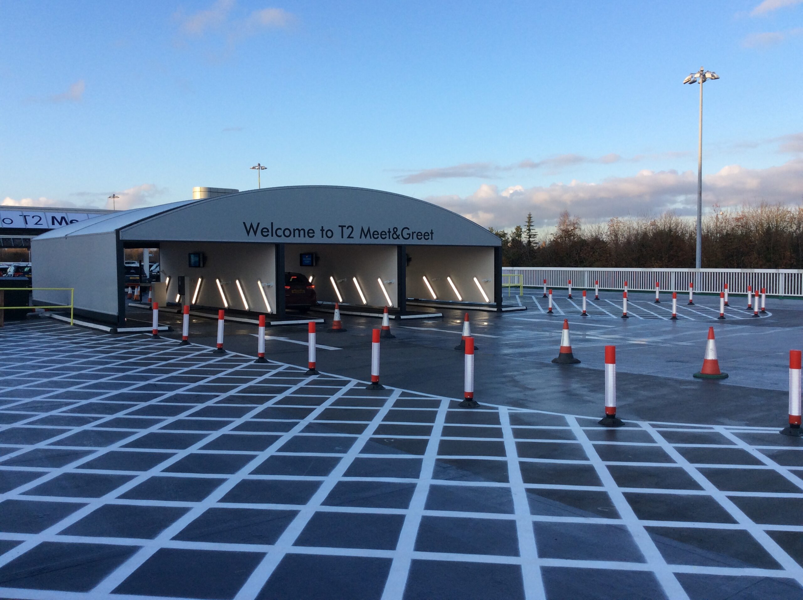 Entrance to Manchester Airport's Terminal 2 Meet and Greet facility