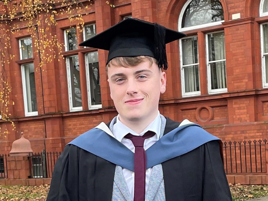 Person at graduation ceremony