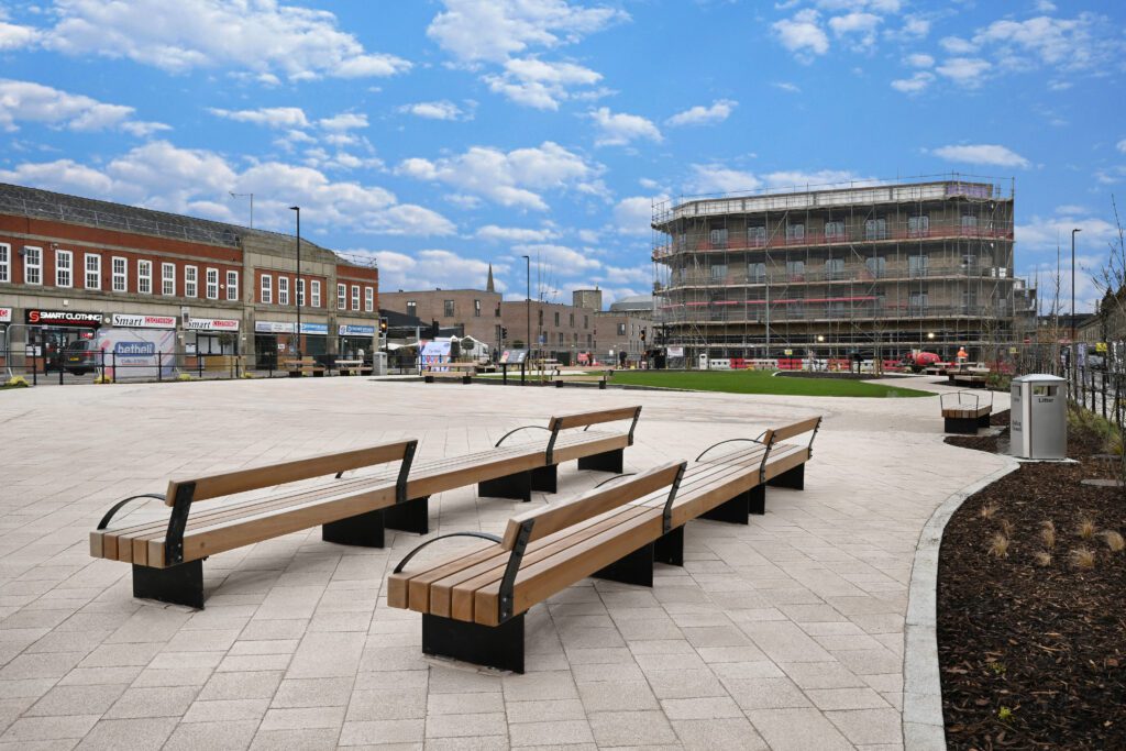 Seating in a public park
